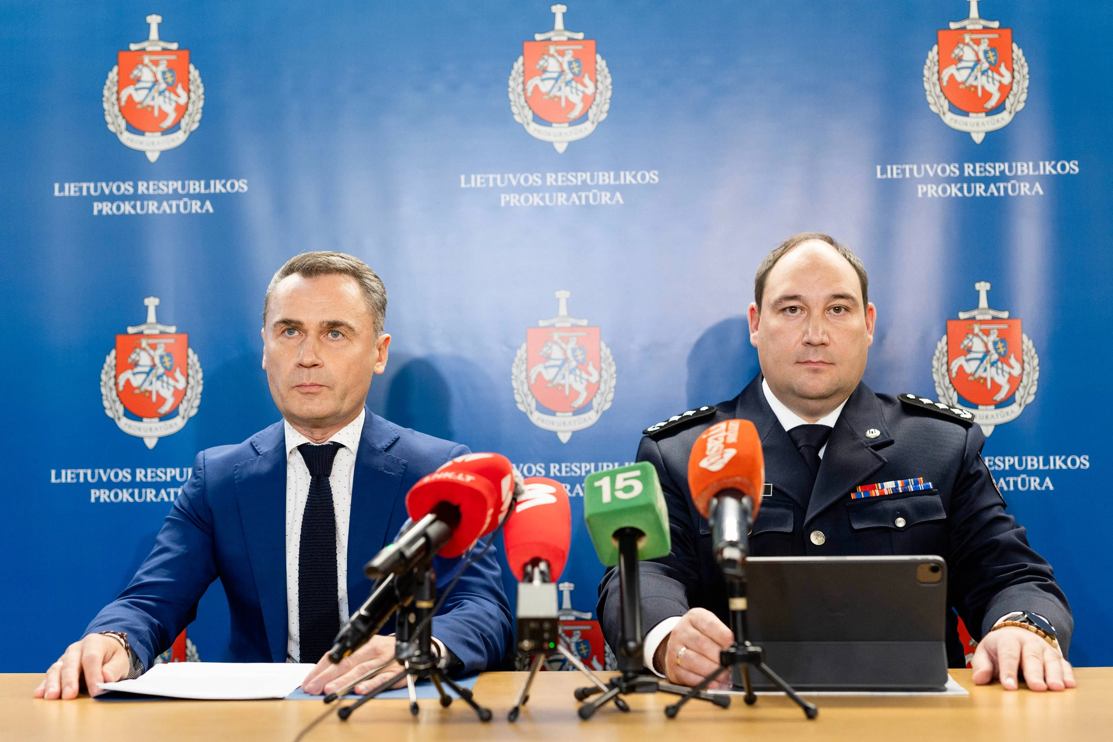 Kriptovaliutų įrangos pasisavinimo bylos pristatymas. Vilnius, 2026-04-17 (Lukas Balandis/BNS).