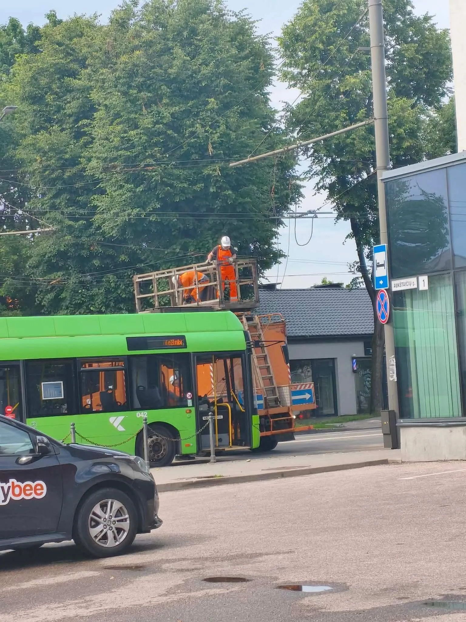 Audros metu vėjas pasidarbavo Savanorių prospekte
