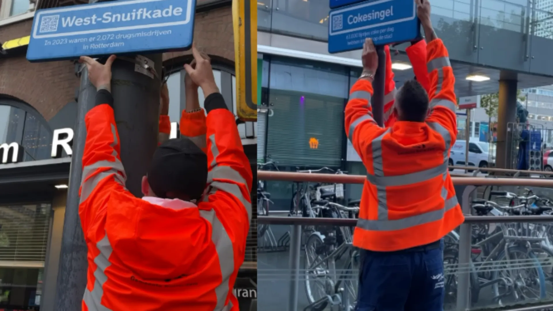 Straatnaamborden antidrugscampagne Rotterdam nu al gejat door studenten