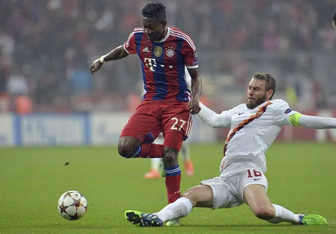 de rossi alaba scivolata bayern roma