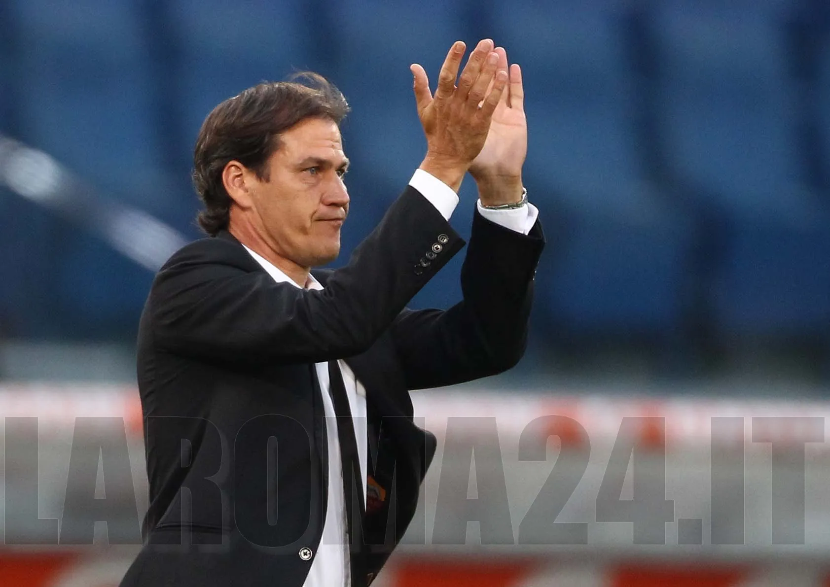 garcia applaude presentazione roma fenerbahce 190814 foto gino