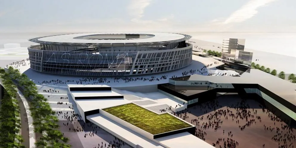 stadio roma progetto vista da lontano