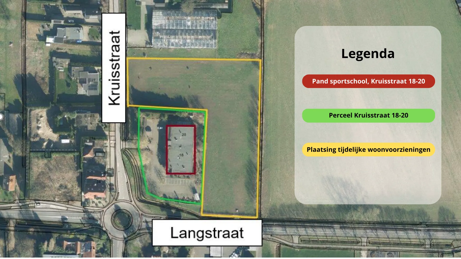 luchtfoto situatie kruisstraat 18 20 gendt