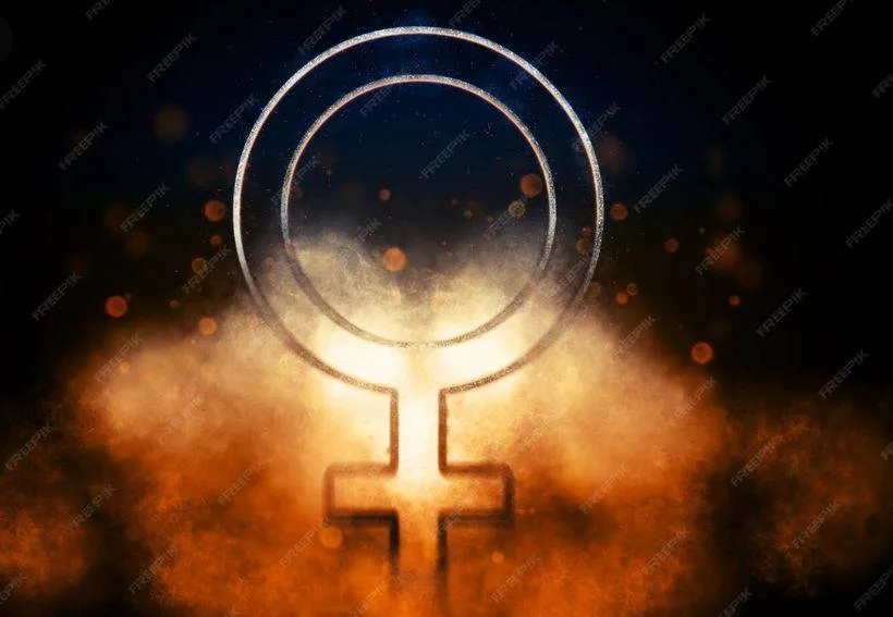 Vrouwelijk symbool vrouwenteken geslachtssymbool blauw symbool.FreePik