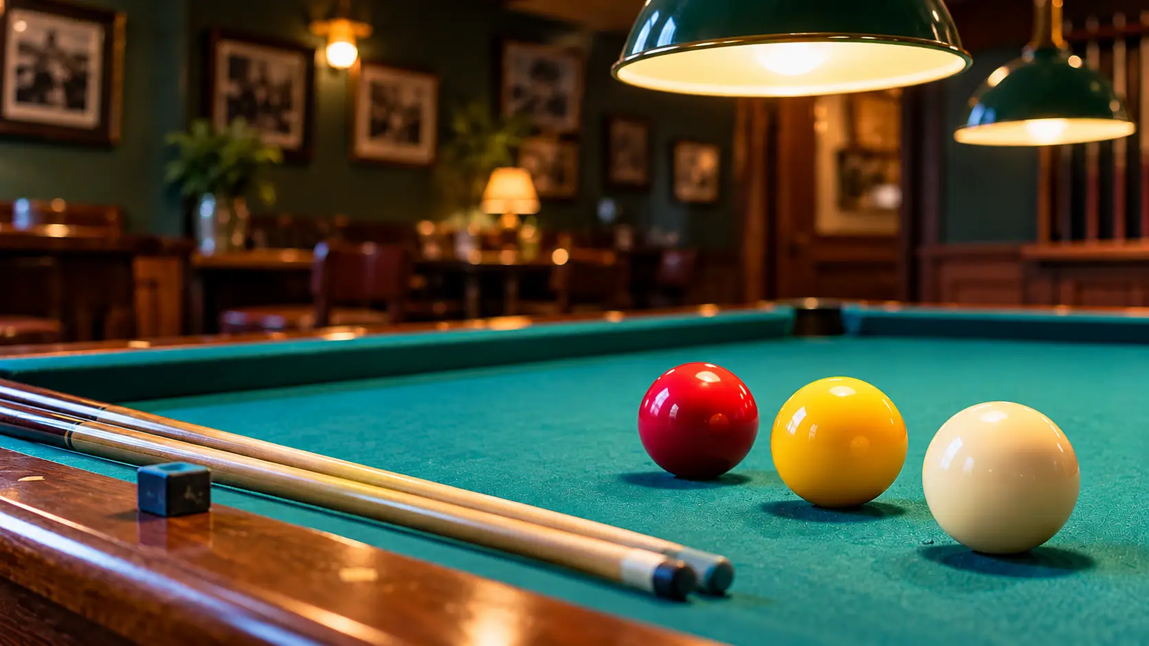 Warme biljarttafel in een pub аҩ