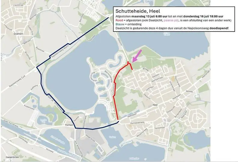 Werkzaamheden aan de Schutteheide in Heel