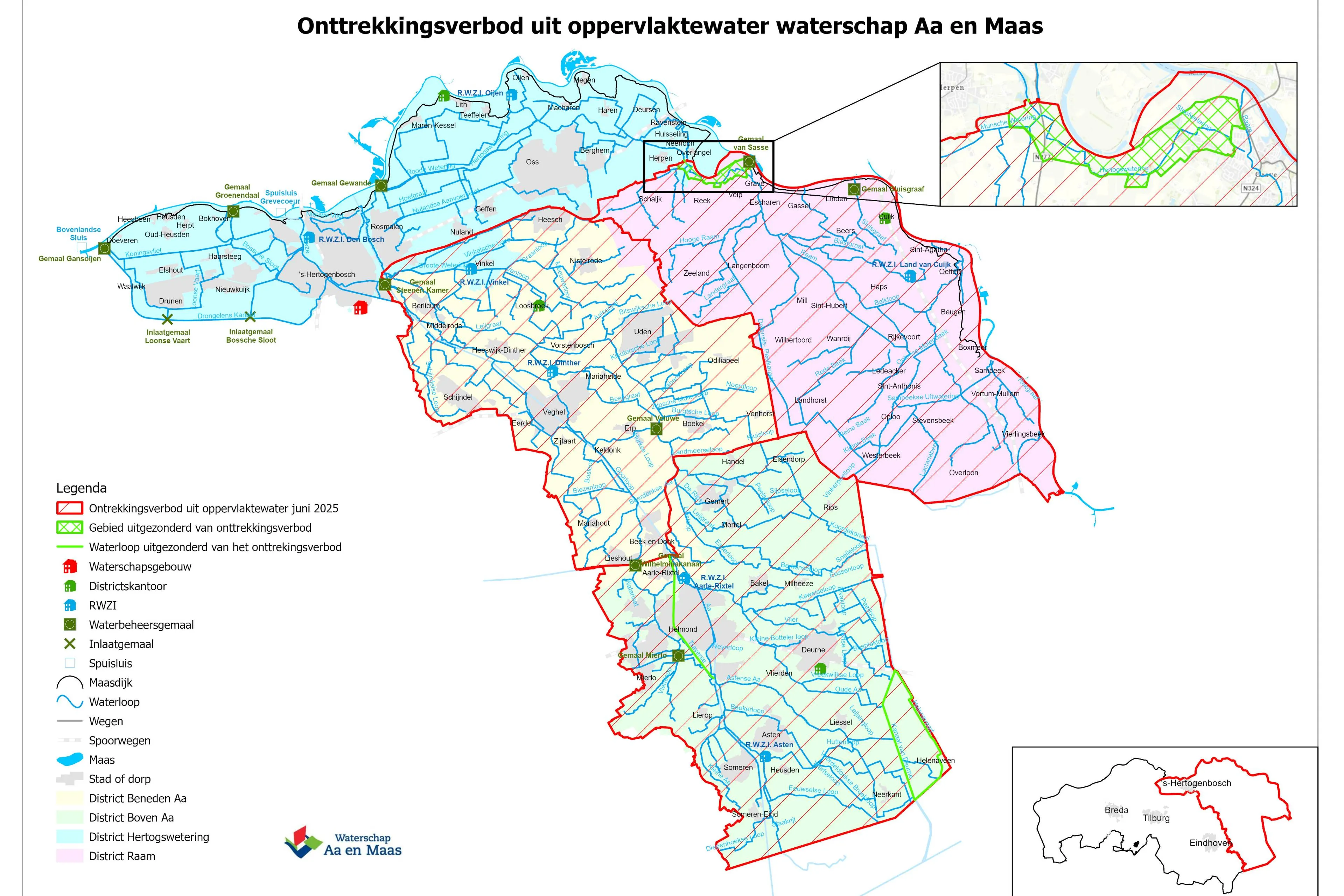 onttrekkingsverbod oppervlaktewater 2025 overzicht