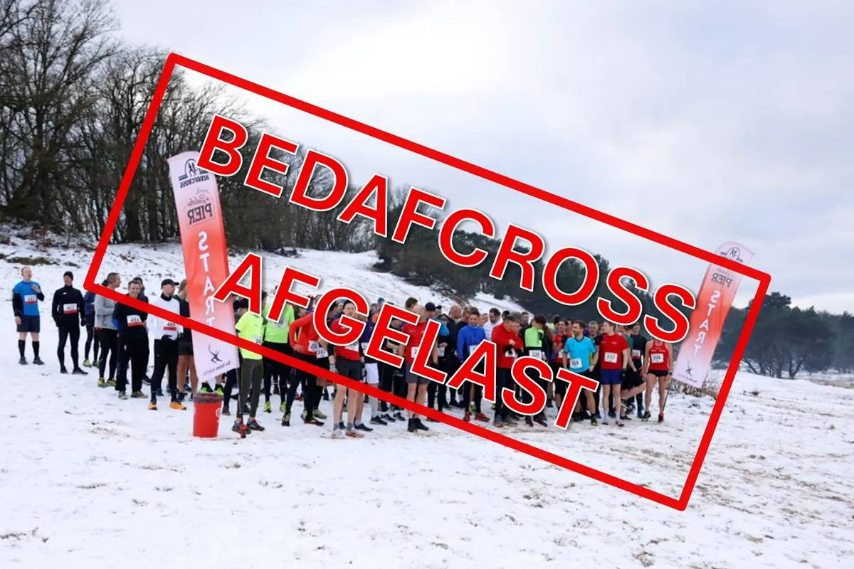 Persbericht - Bedafcross Uden afgelast - foto met stempel