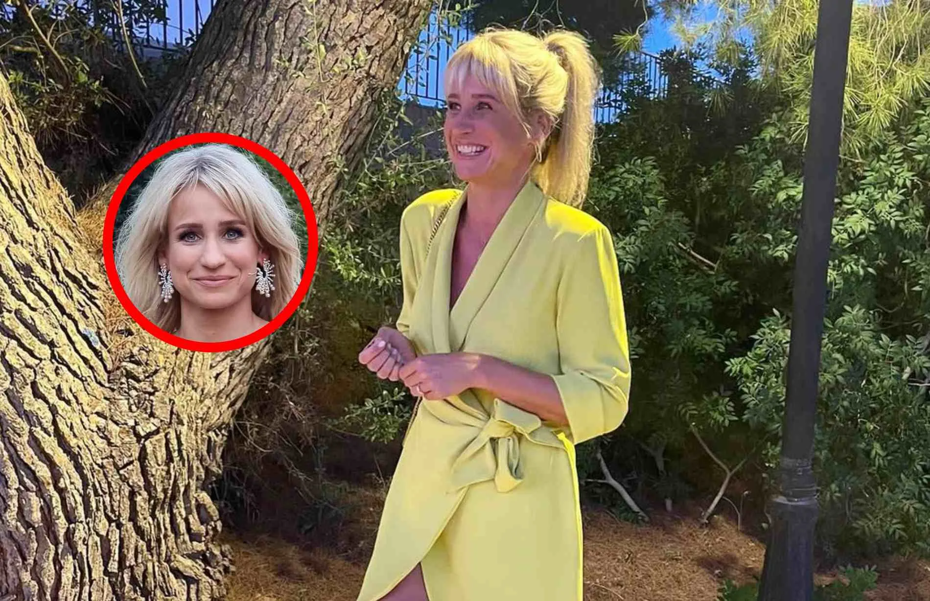 dionne stax glijdt jurkje van haar af