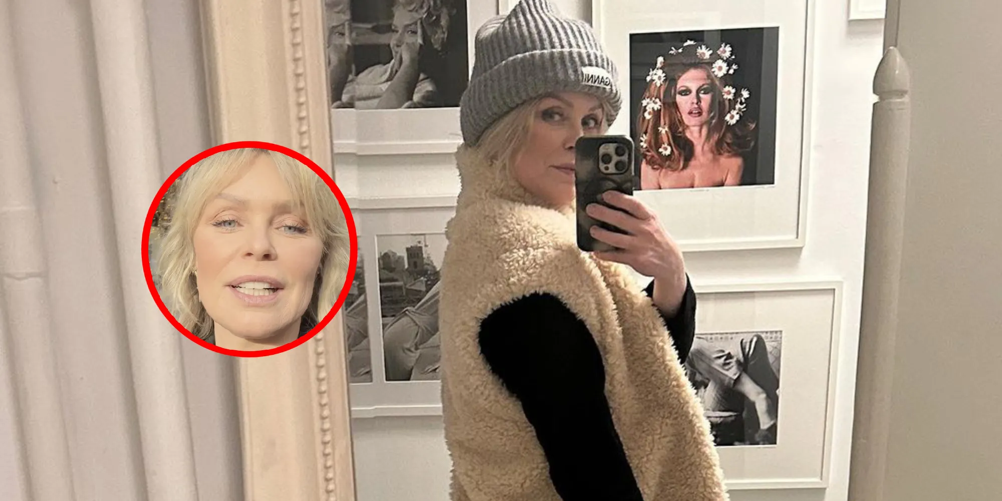 Foto: Bridget Maasland laat in spiegel resultaat zien na verkleining en keihard sporten