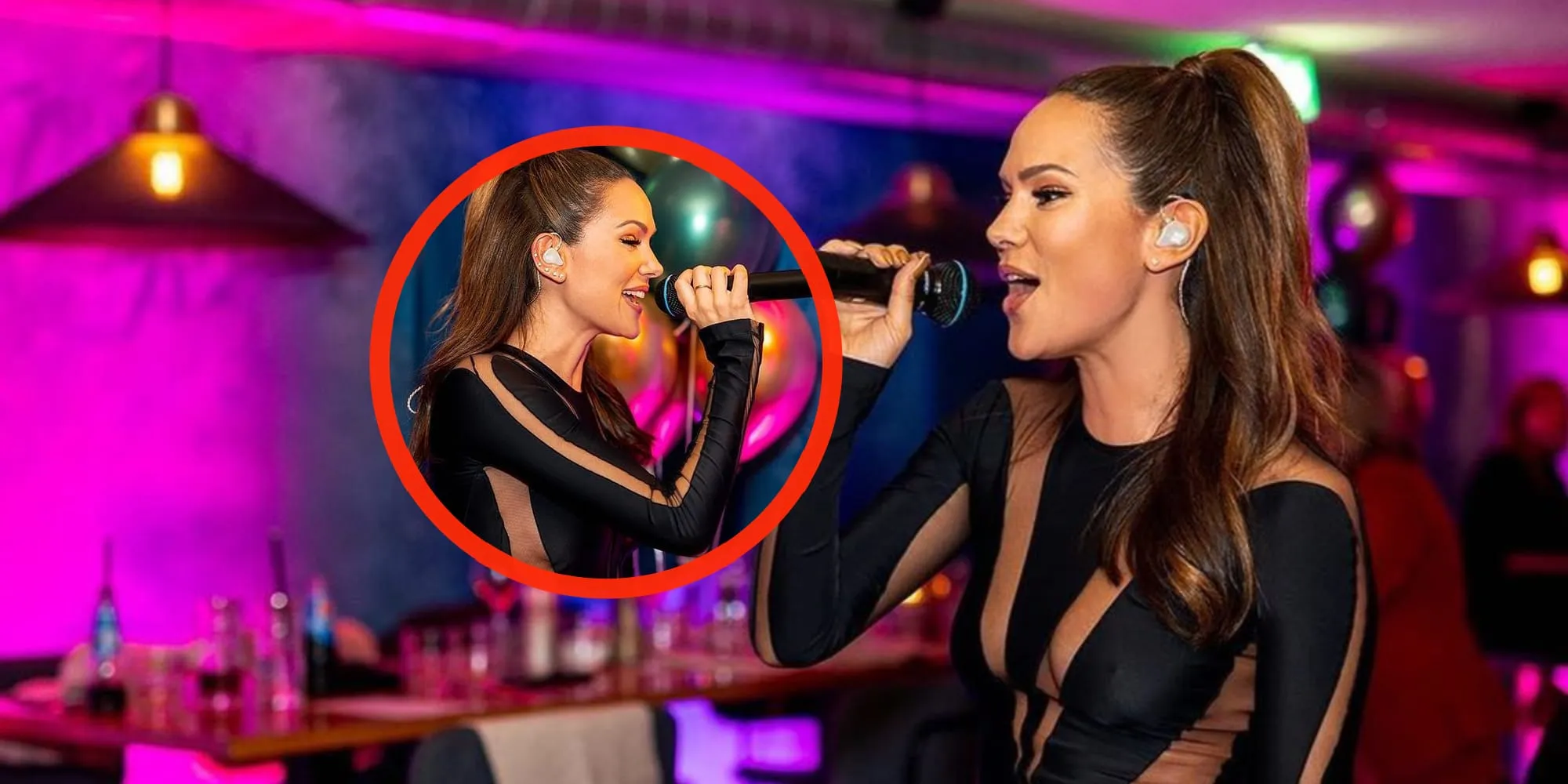 foto zangeres elize draagt niks onder deze doorschijnende outfit