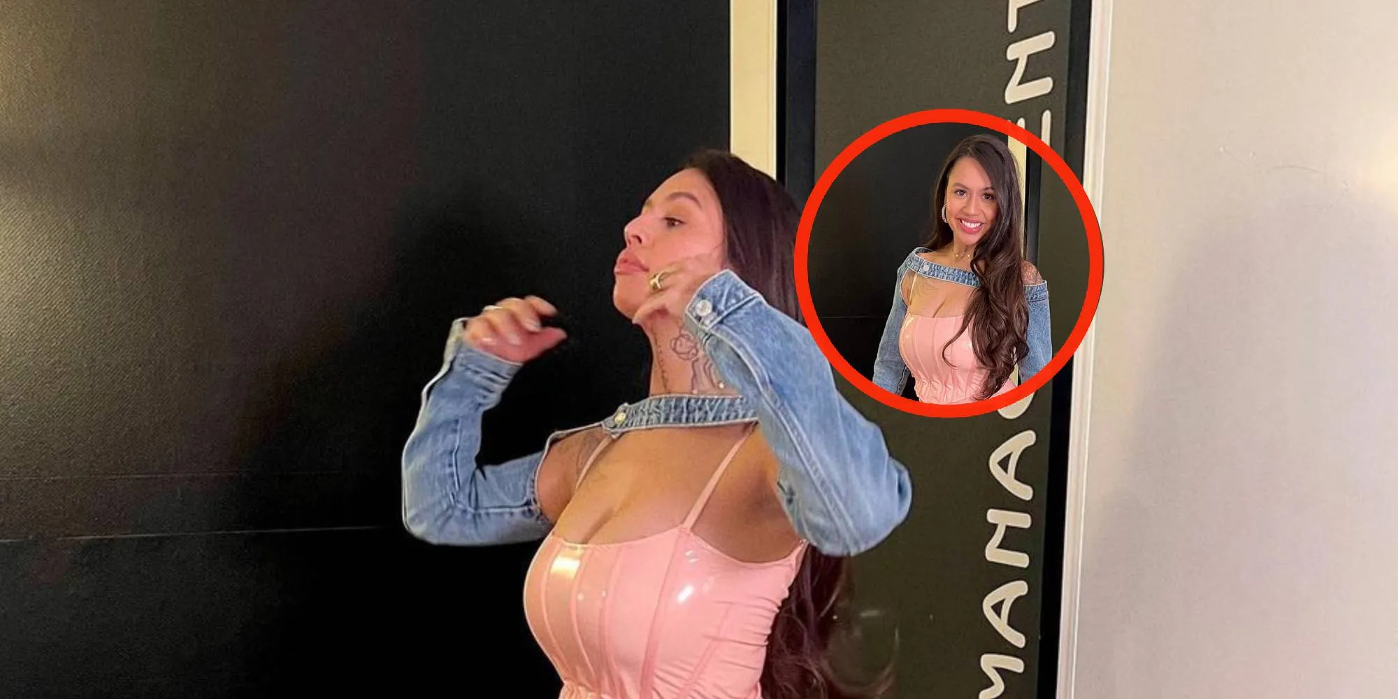 foto zangeres tabitha knapt bijna uit haar strakke topje
