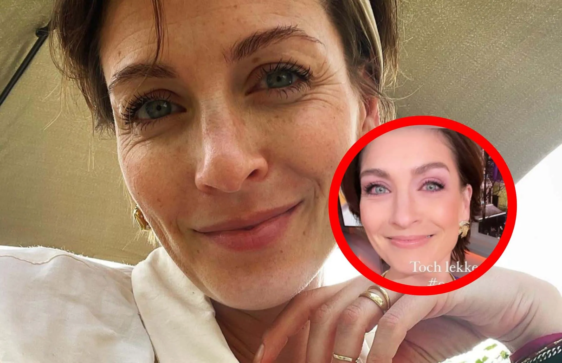 Foto: Tranende Vivienne van den Assem stelt kijker gerust met kiekje achter de schermen