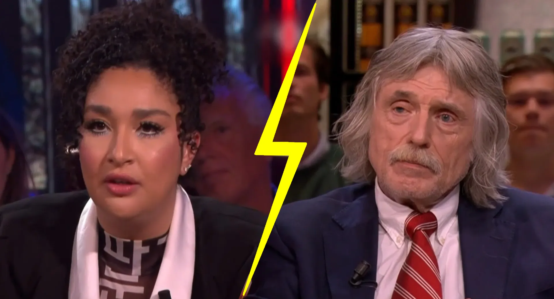 Johan Derksen maakt Soundos El Ahmadi met grond gelijk: 'Die mevrouw is totaal niet leuk!'