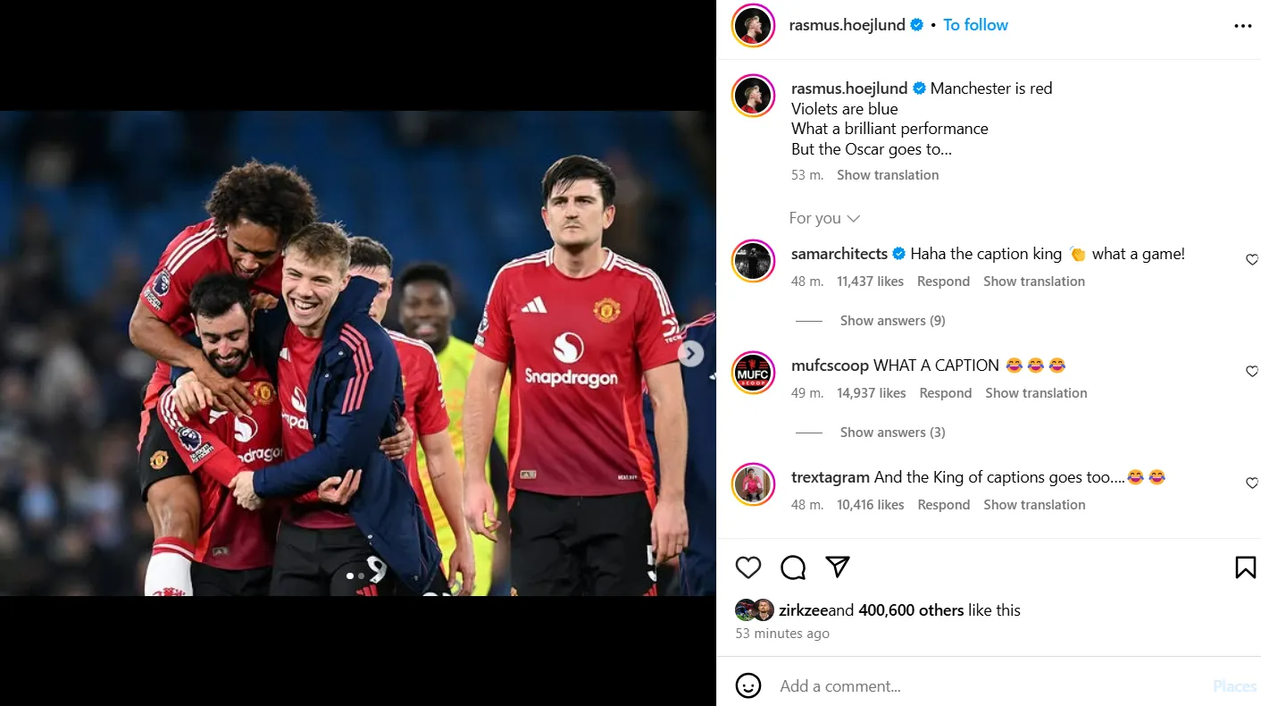 "The Oscar goes to..." Højlund Mocks Walker
