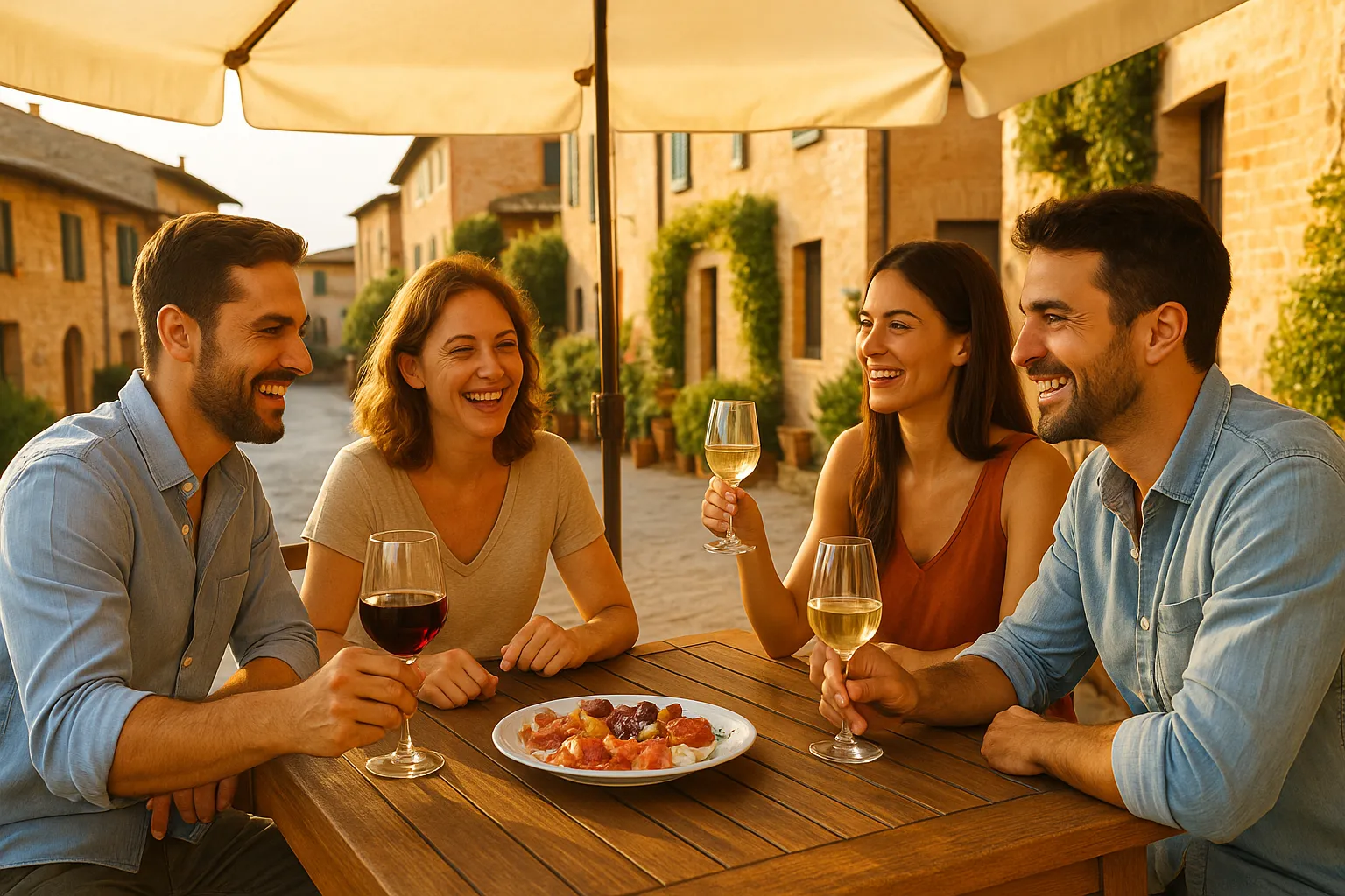 mensen genieten people enjoy apperitief anti-pasti terras genieten