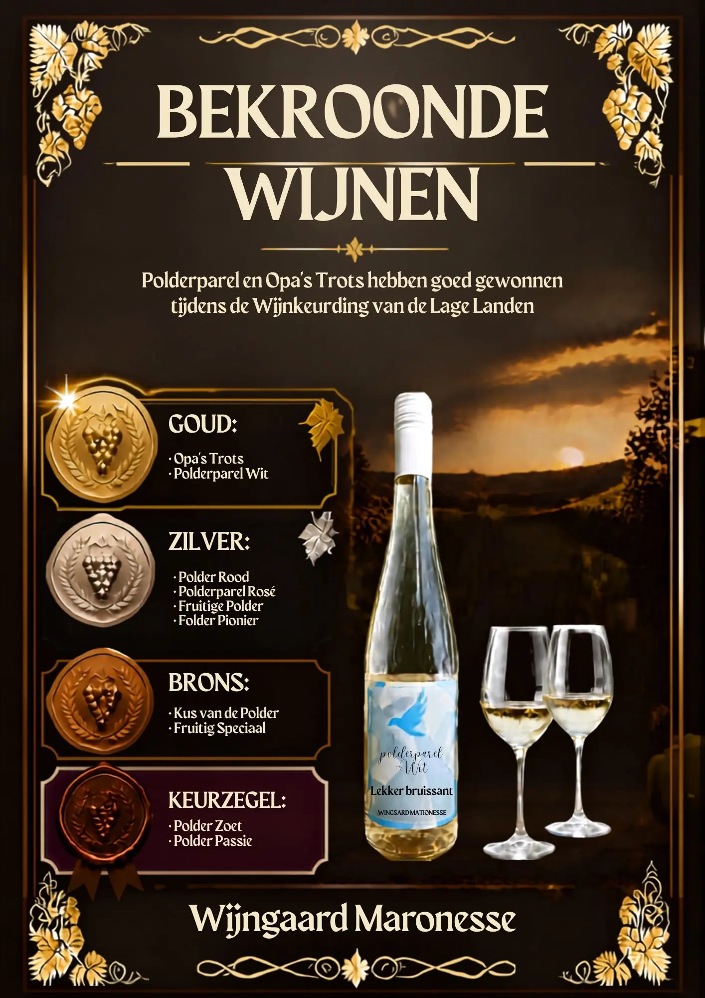 Wijnfeest Poster Polderparel
