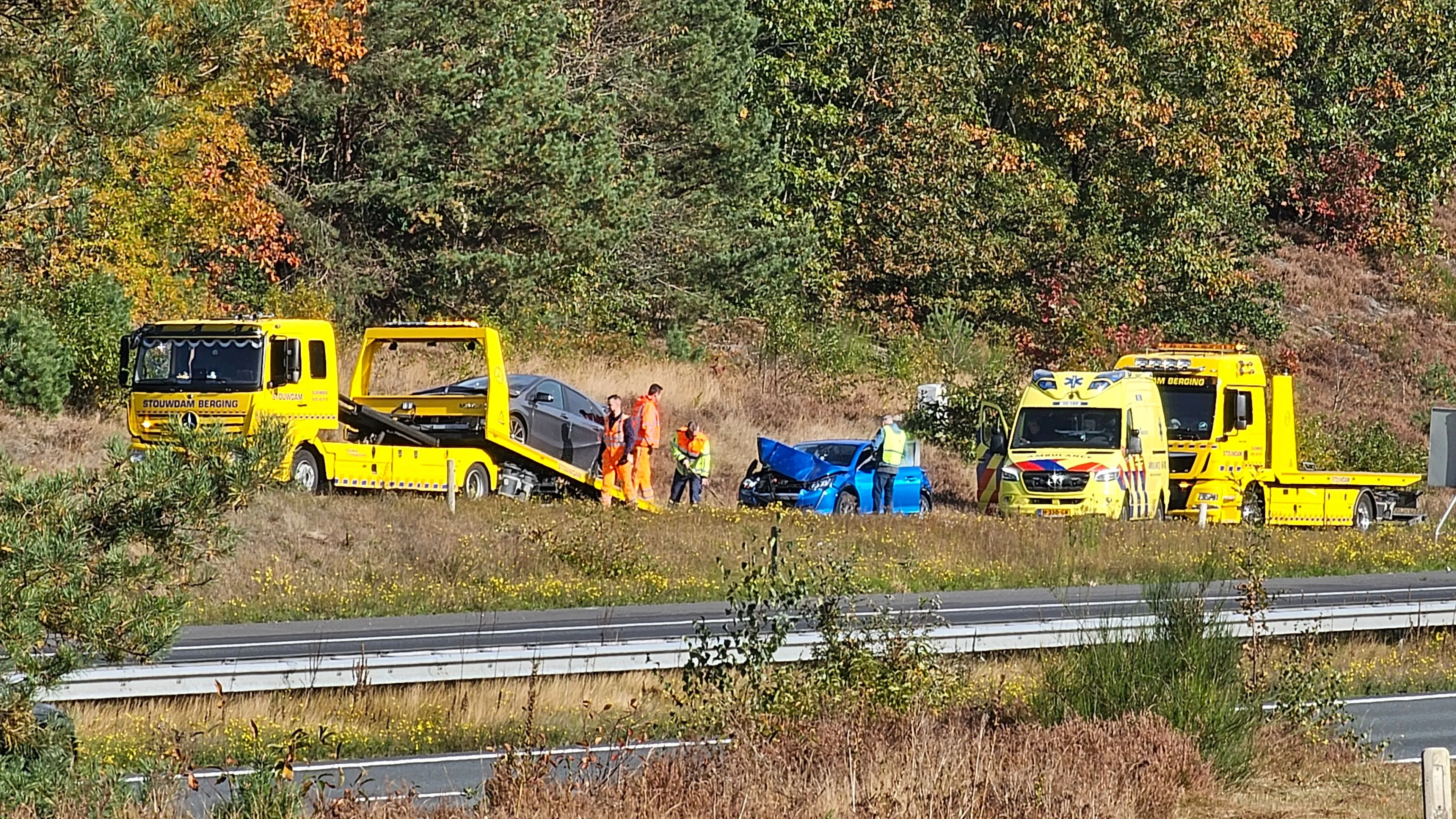 Kop-staartbotsing op A28 zorgt voor verkeershinder bij Nunspeet