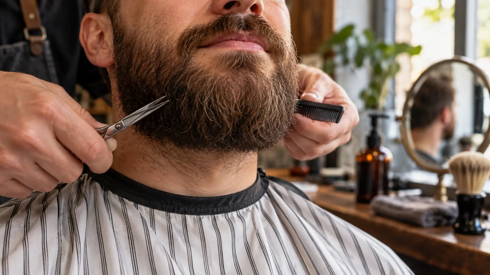 Natuurlijke baard in de barbershop