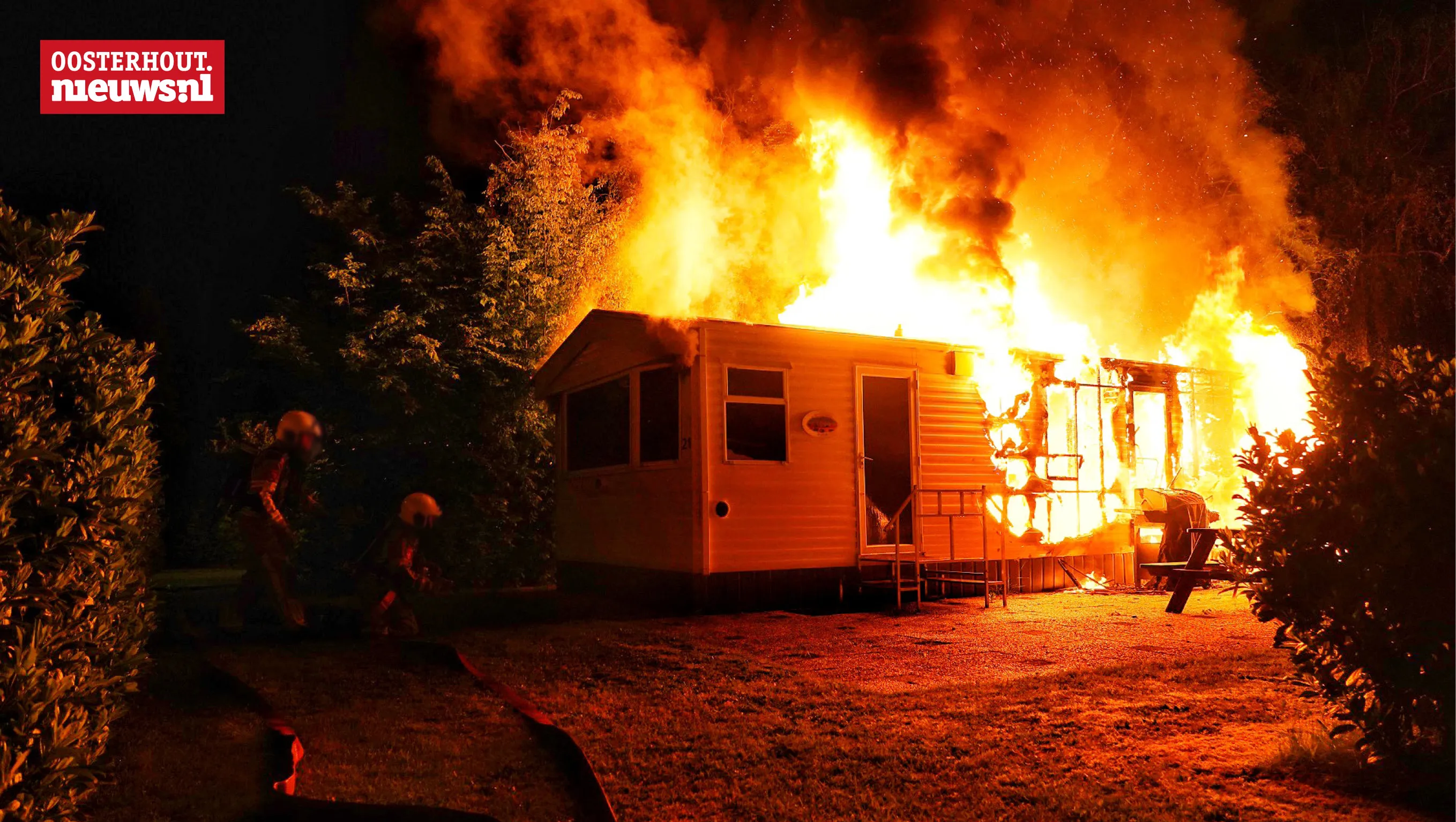 Stacaravan op camping 't Haasje volledig uitgebrand