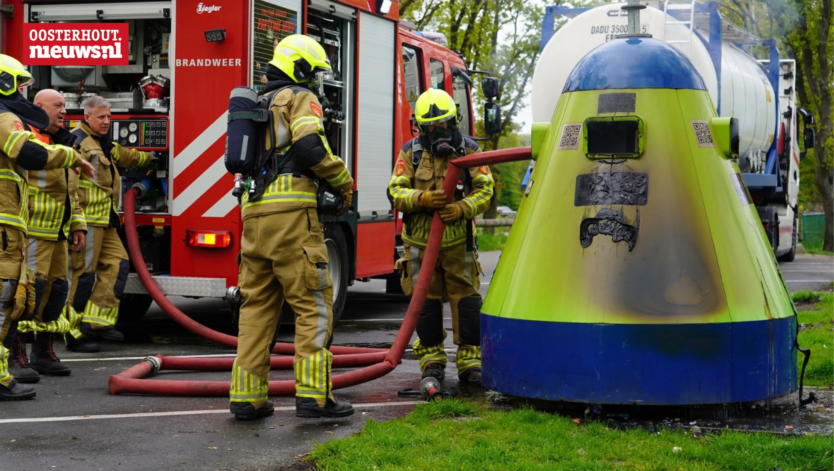 Brandweer rukt uit voor containerbrand Kalix Berna