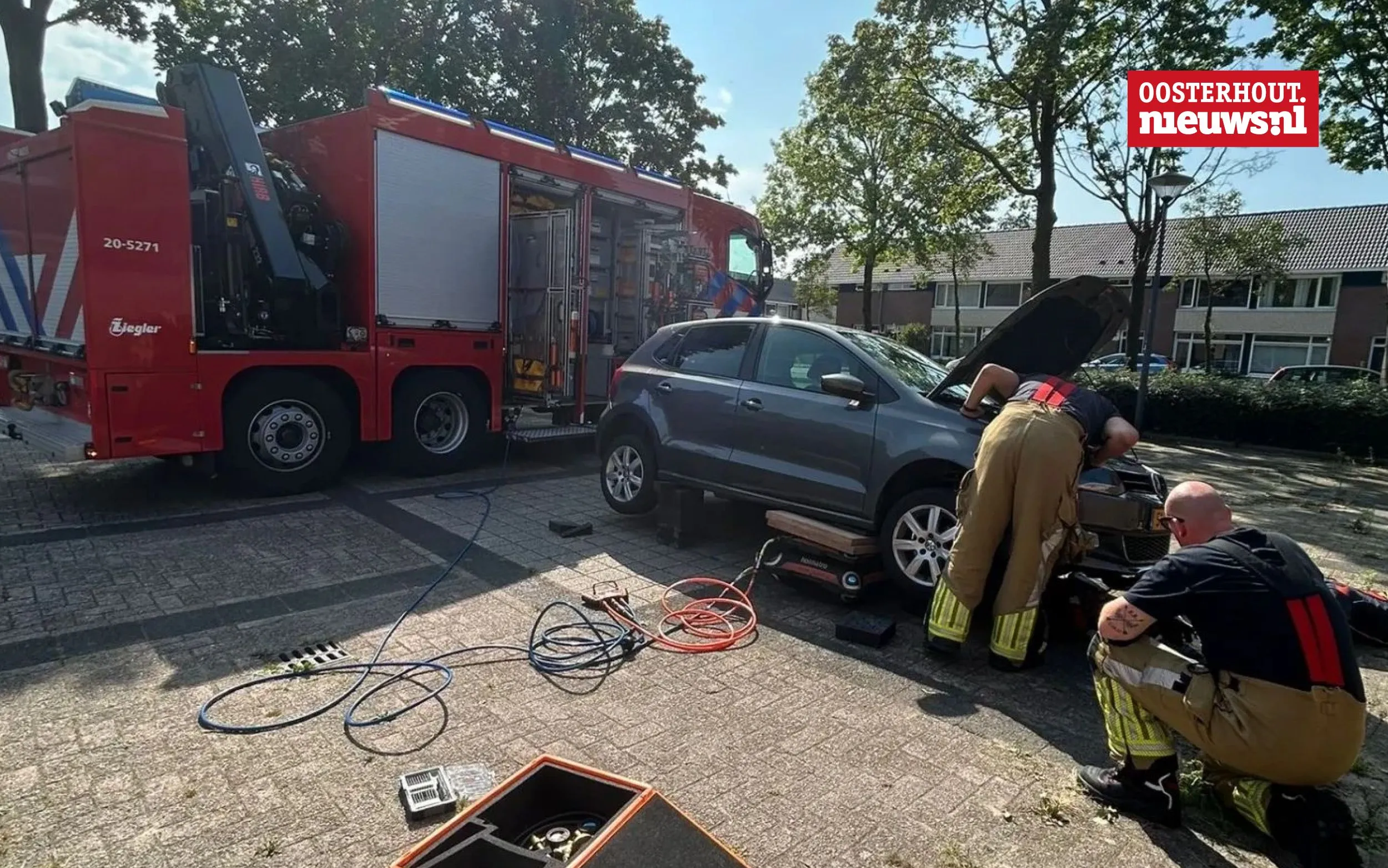 Kat door de brandweer gered uit benarde positie Trompenburg