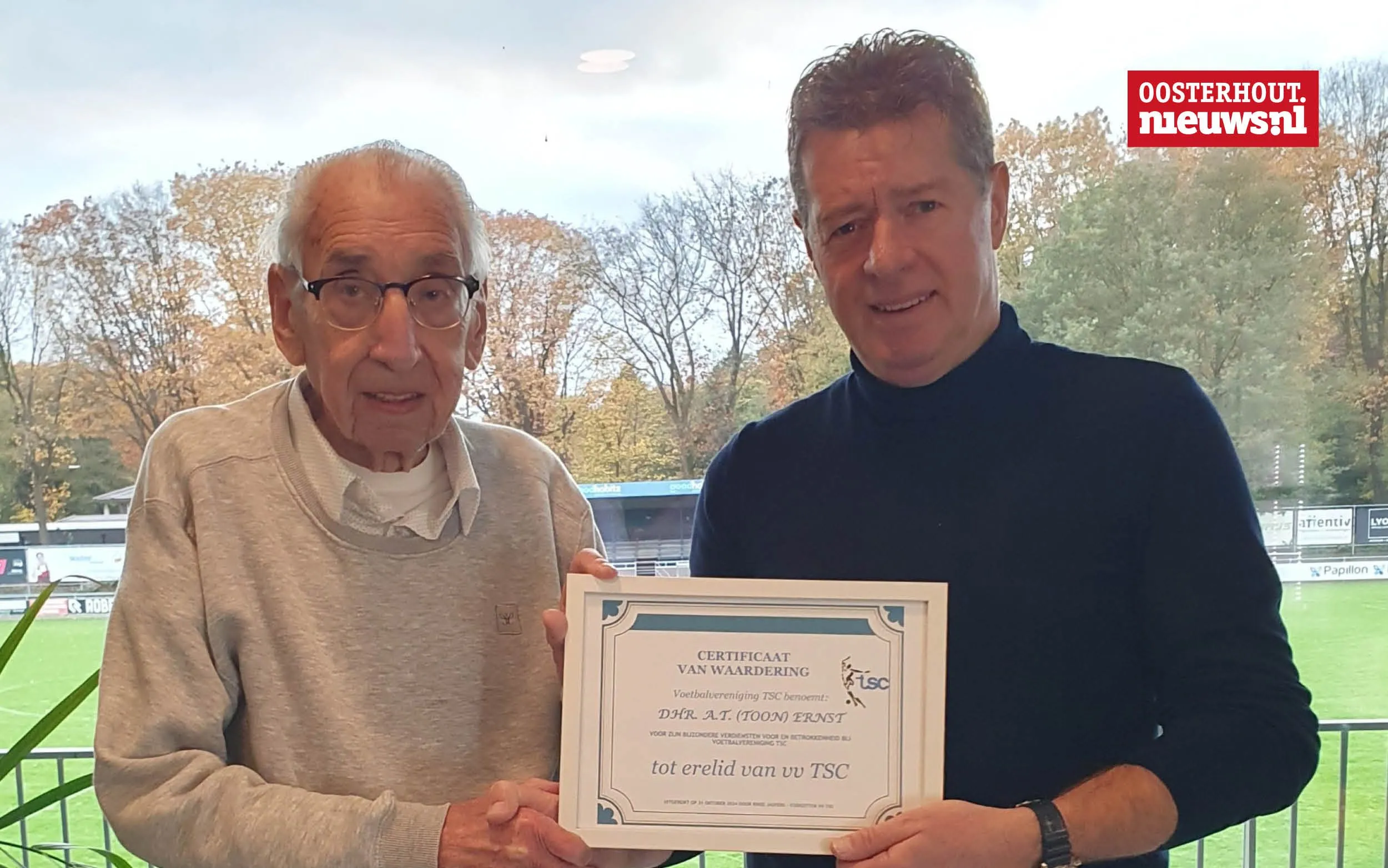 Toon Ernst (90) benoemd tot Erelid van TSC