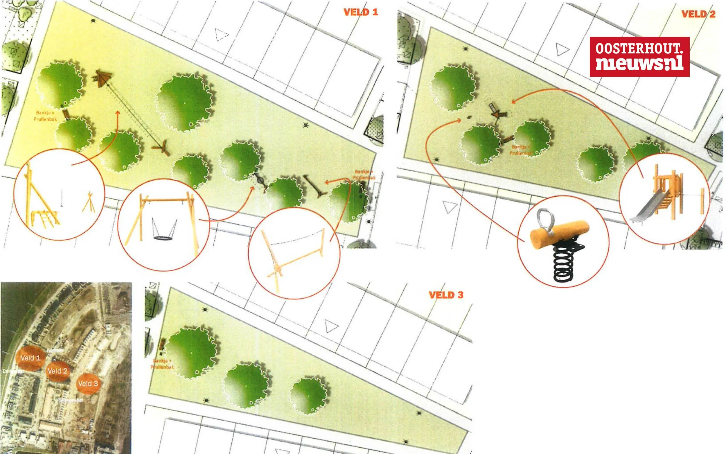 Kinderen kiezen voor houten speeltoestellen en kabelbaan voor nieuwe speelplek Het Anker