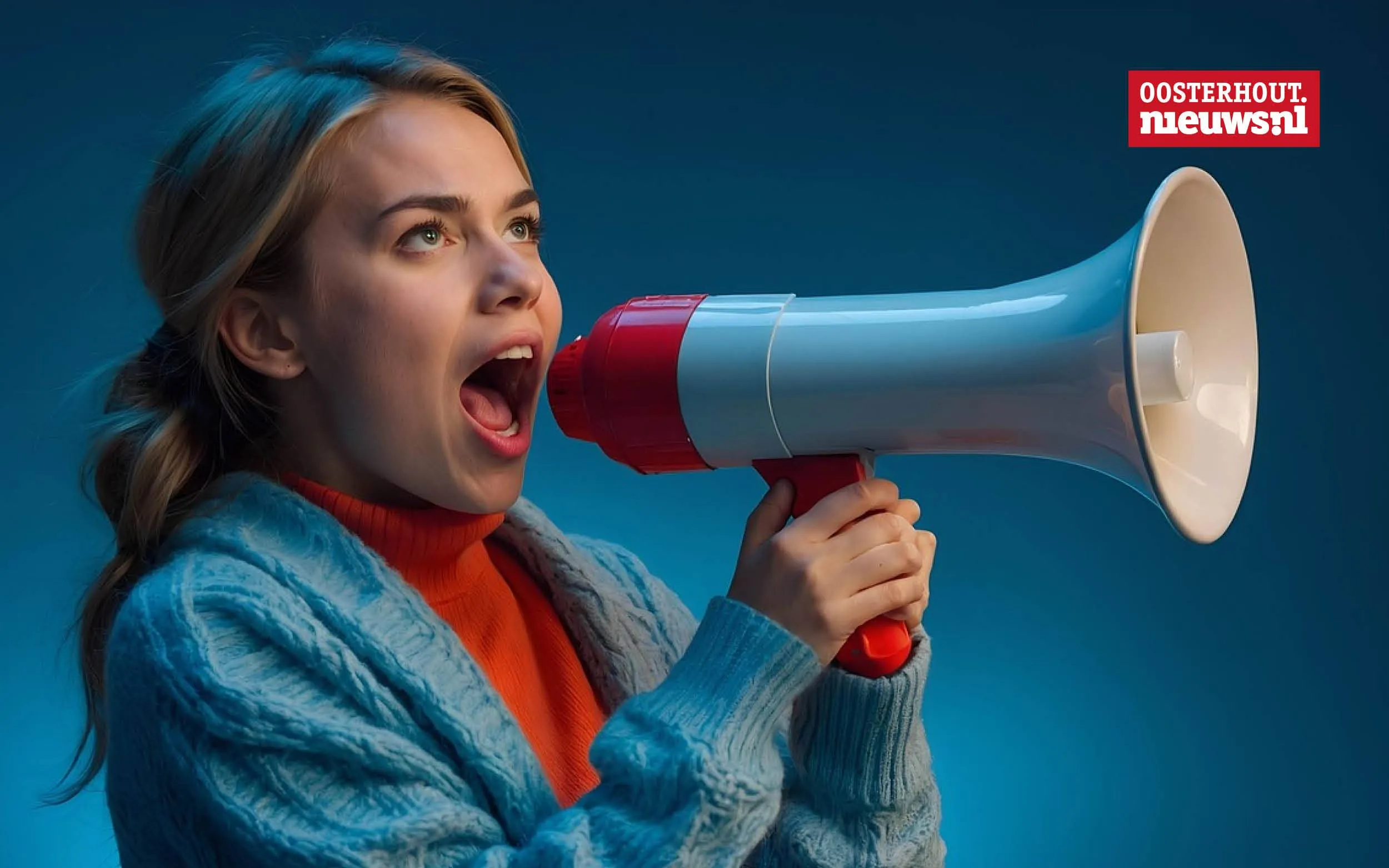 _vrouw megafoon