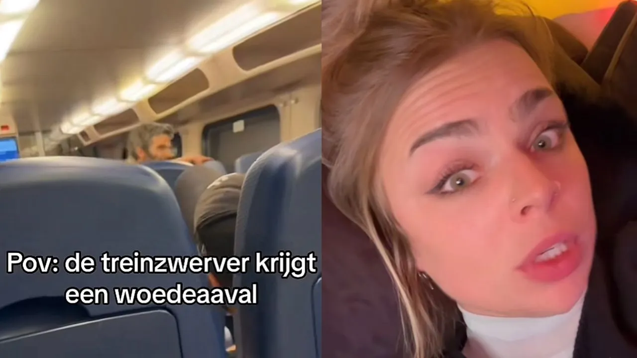 Dakloze man mishandelt mensen in trein en wordt gefilmd: 'Hij sloeg haar'