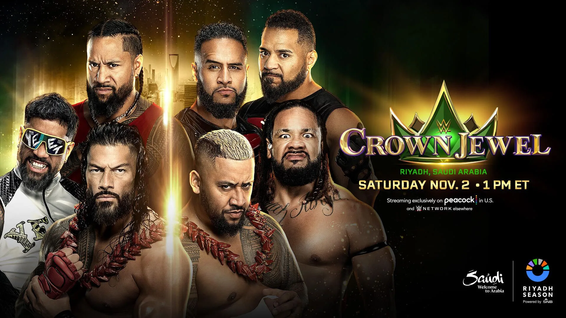 WWE Crown Jewel 2024 Ergebnisse: Bloodline vs. Bloodline - Live-Ticker (1/4)
