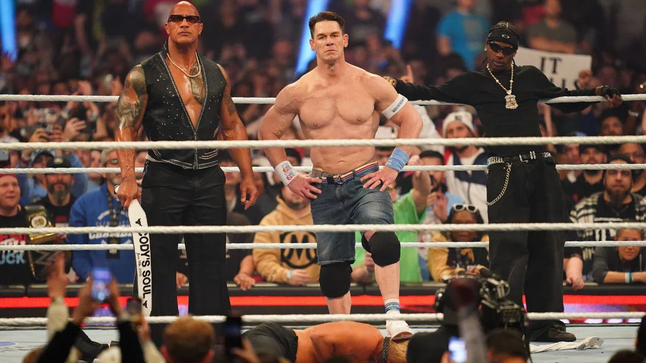 wwe elimination chamber 2025 rock cena scott