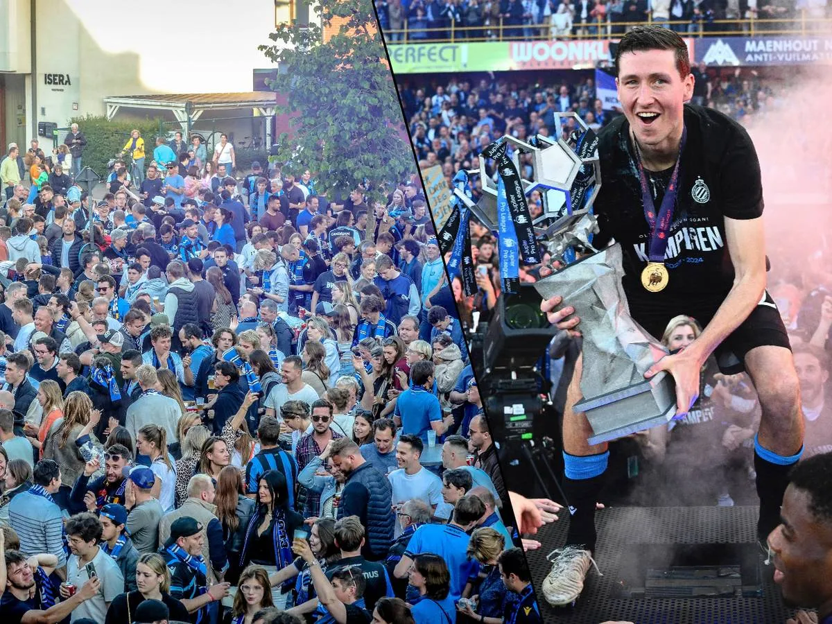 Noa Lang massaal toegezongen tijdens kampioensfeest Club Brugge
