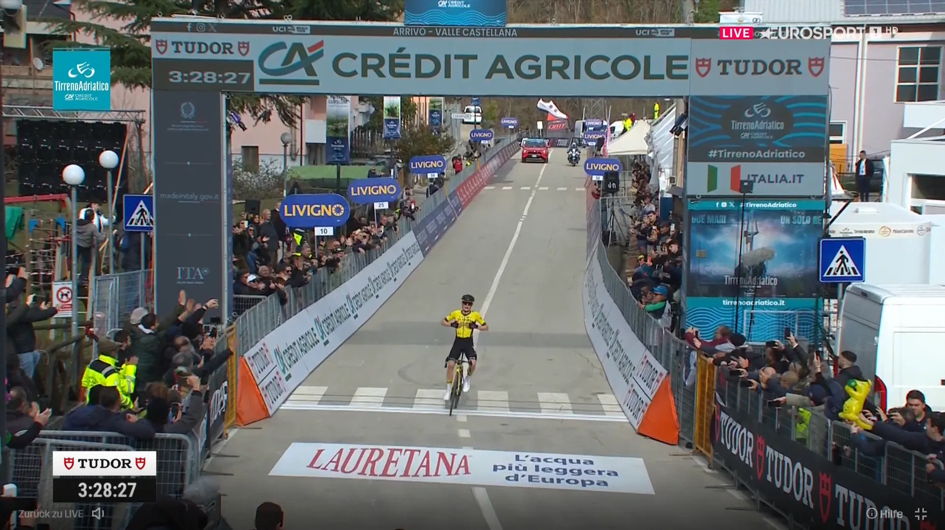 Jonas Vingegaard dominiert die Konkurrenz auf der ersten Bergetappe von Tirreno-Adriatico 2024 - Jai Hindley fährt für BORA - Hansgrohe auf Rang 3