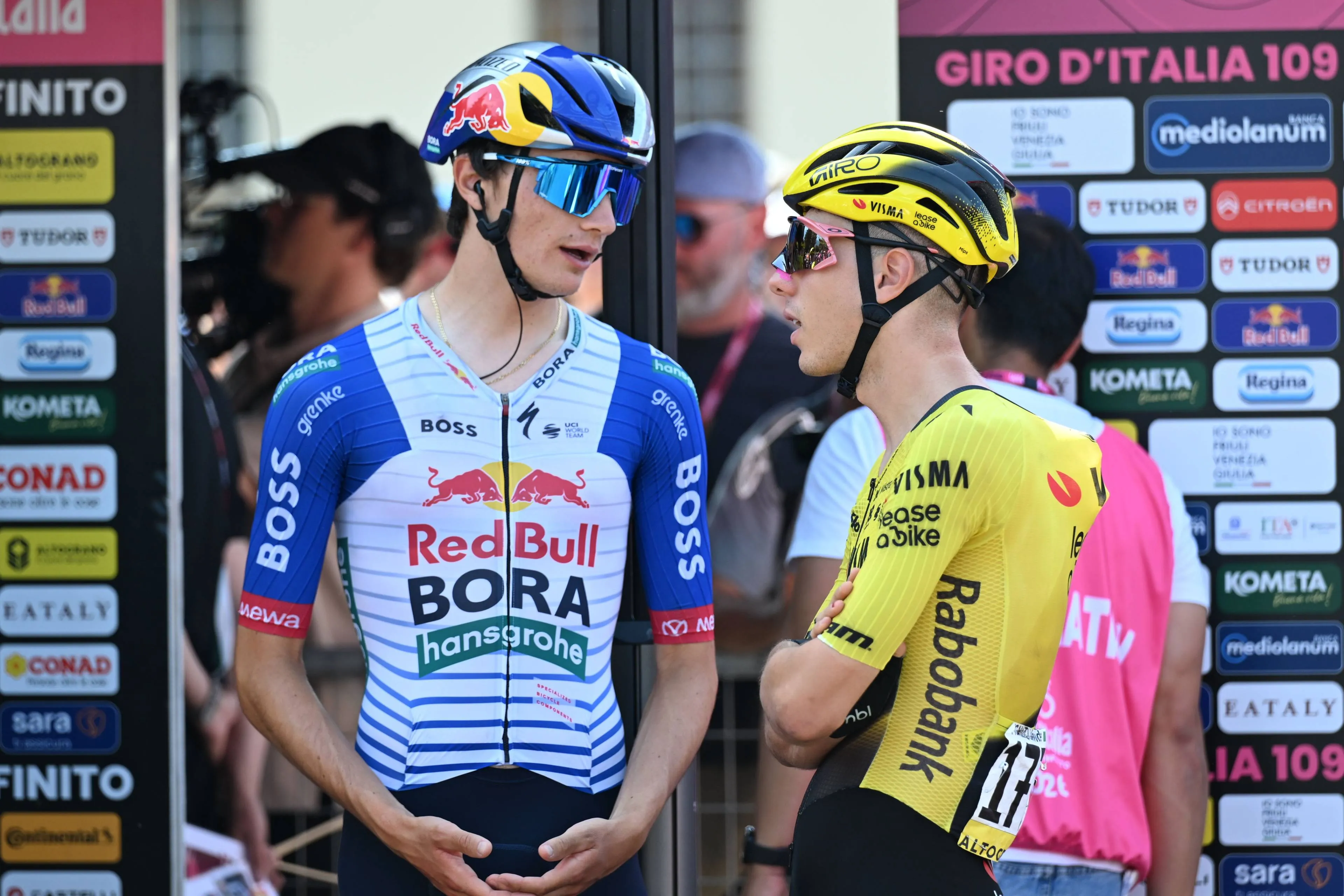 Giulio Pellizzari und Davide Piganzoli vor Etappe 20 des Giro d’Italia 2026