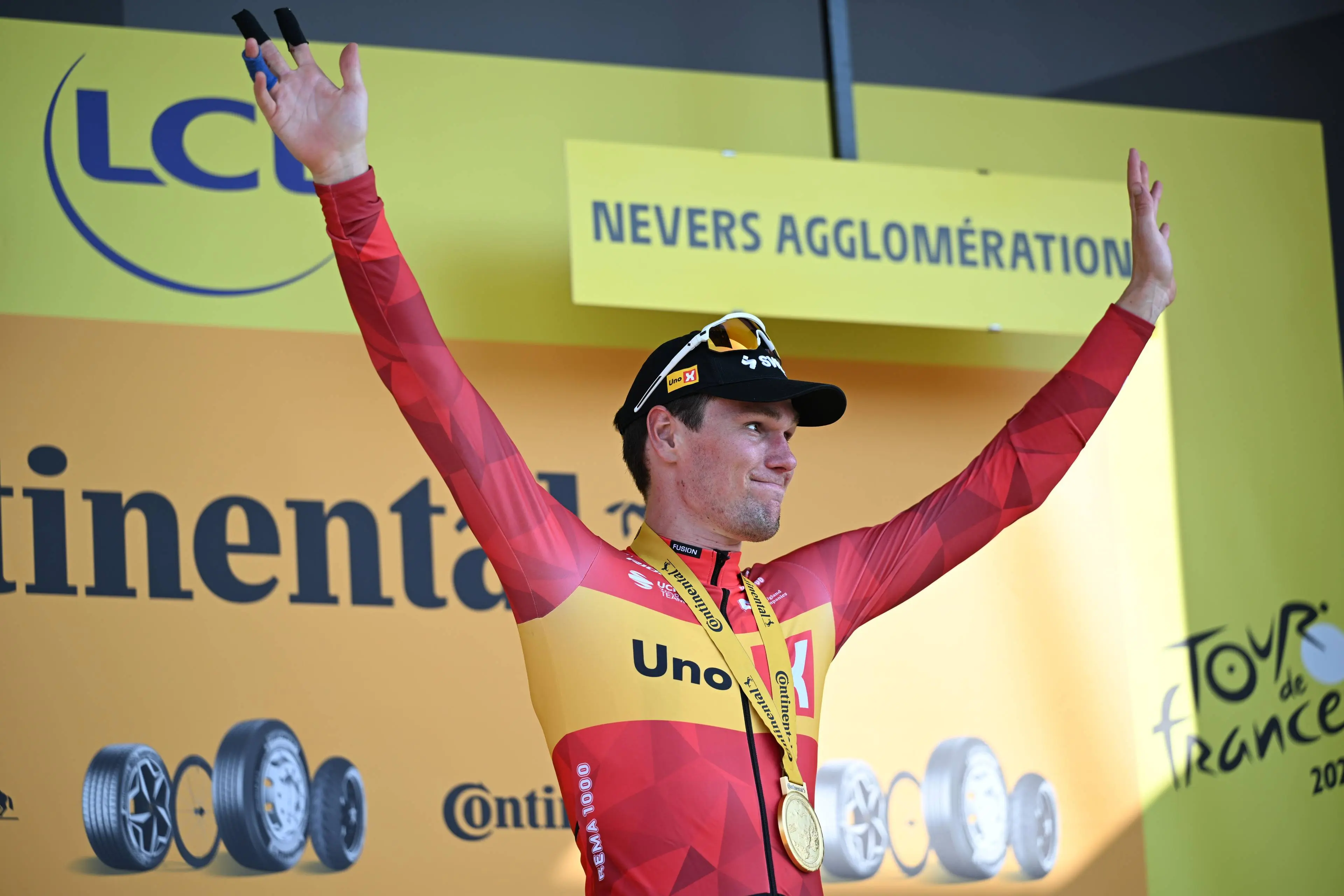 Soren Waerenskjold on stage 11 of the 2026 Tour de France