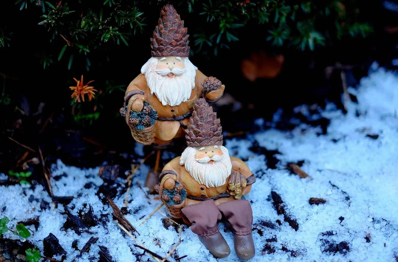 kabouters in de sneeuw, Couleur, Pixabay