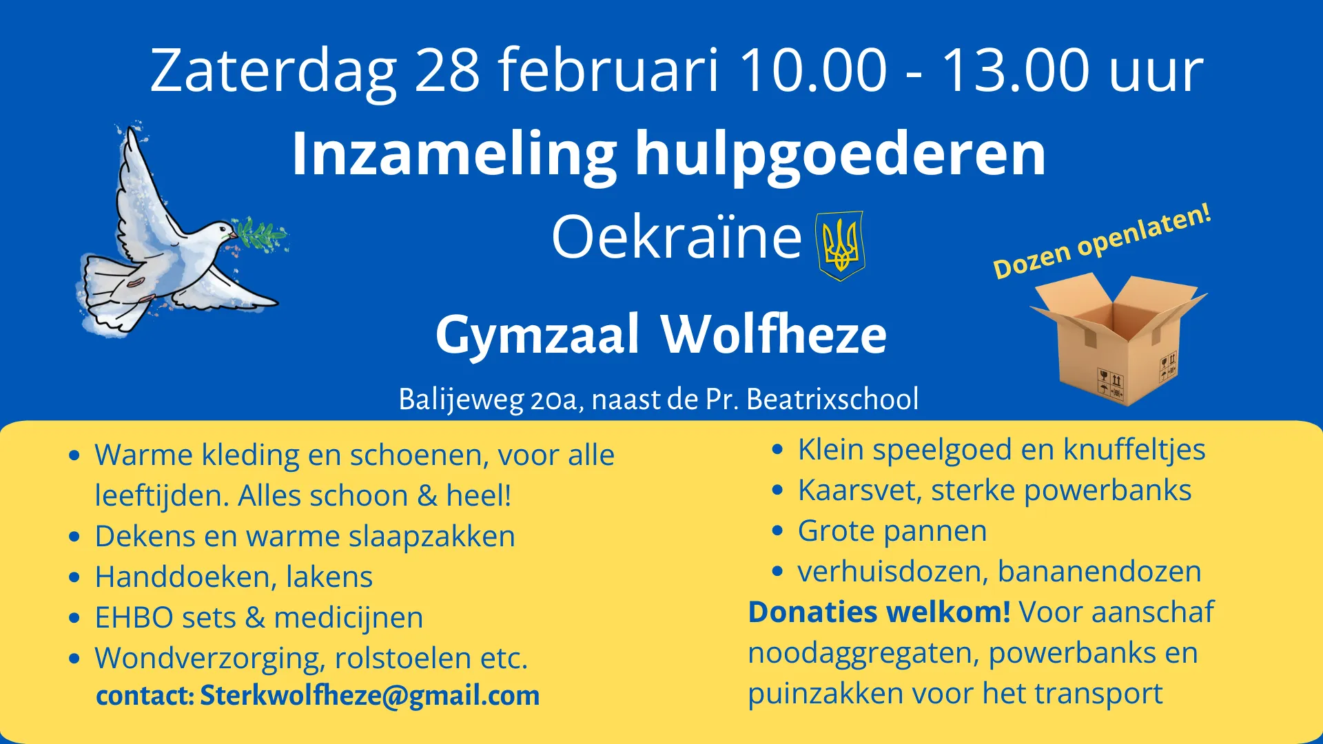 28 februari inzameling Oekraine