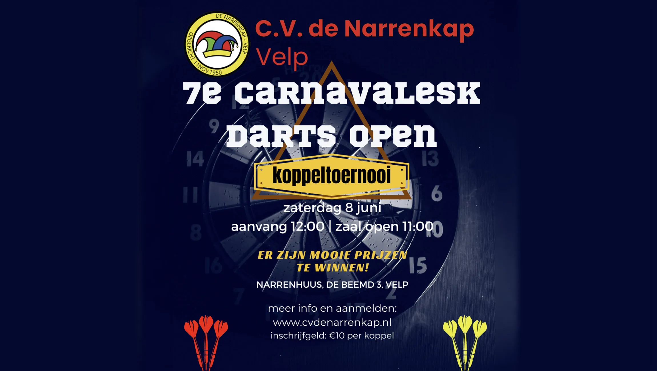 7e carnavalesk open darttoernooi velp cv de narrenkap