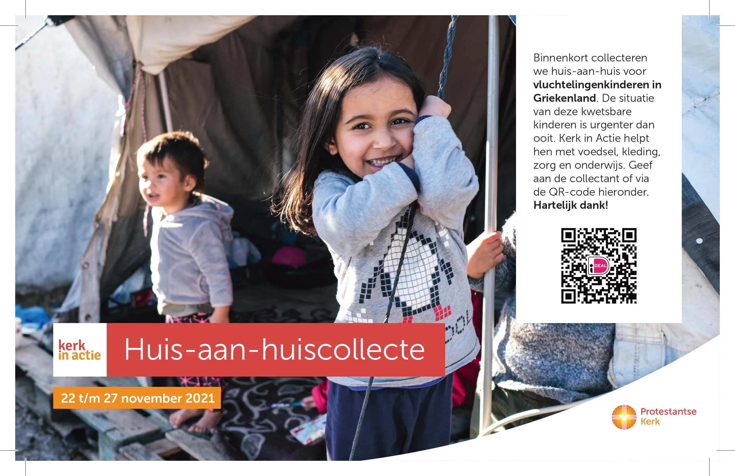 advertentie huis aan huiscollecte voor lokale media met qr code