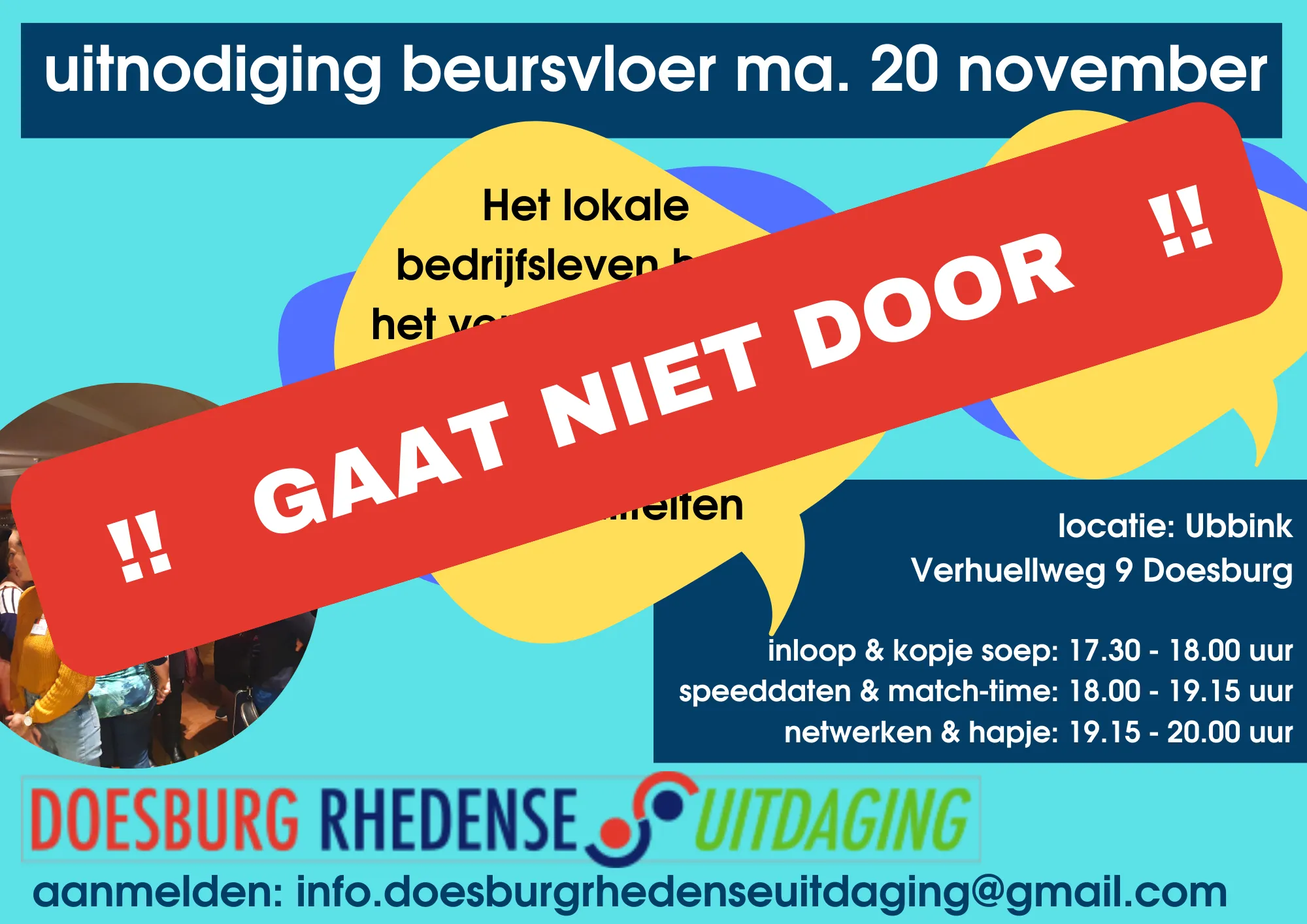 gaat niet door beursvloer 20 nov