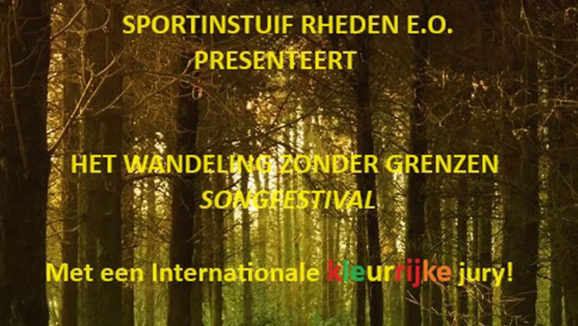 sportinstuif rheden wandeling zonder grenzen songfestival