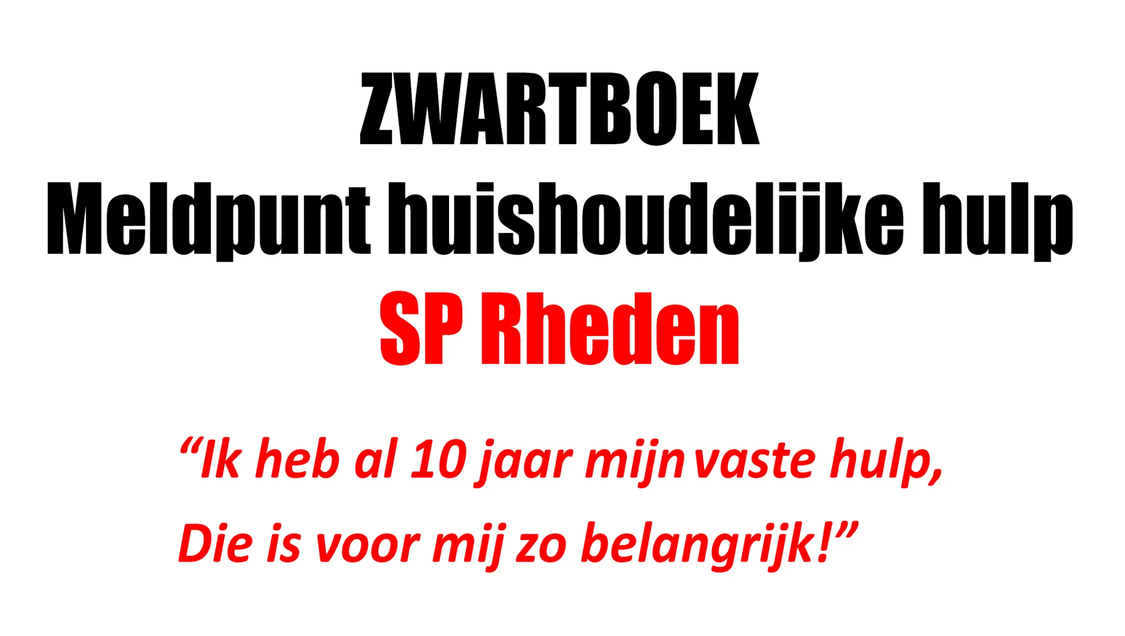 zwartboek huishoudelijke hulp sp rheden
