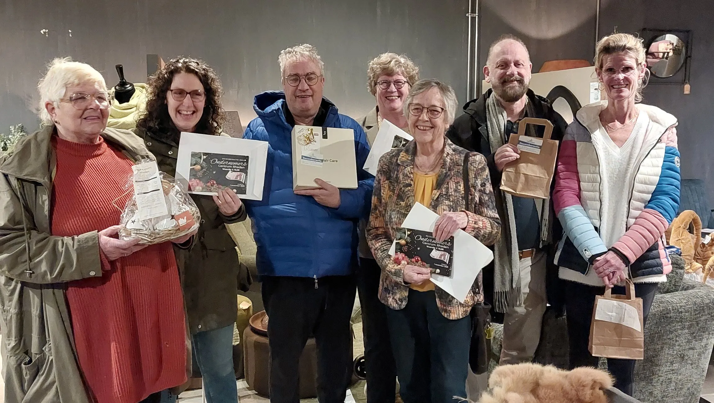 persfoto prijswinnaars decemberactie biz centrum rheden
