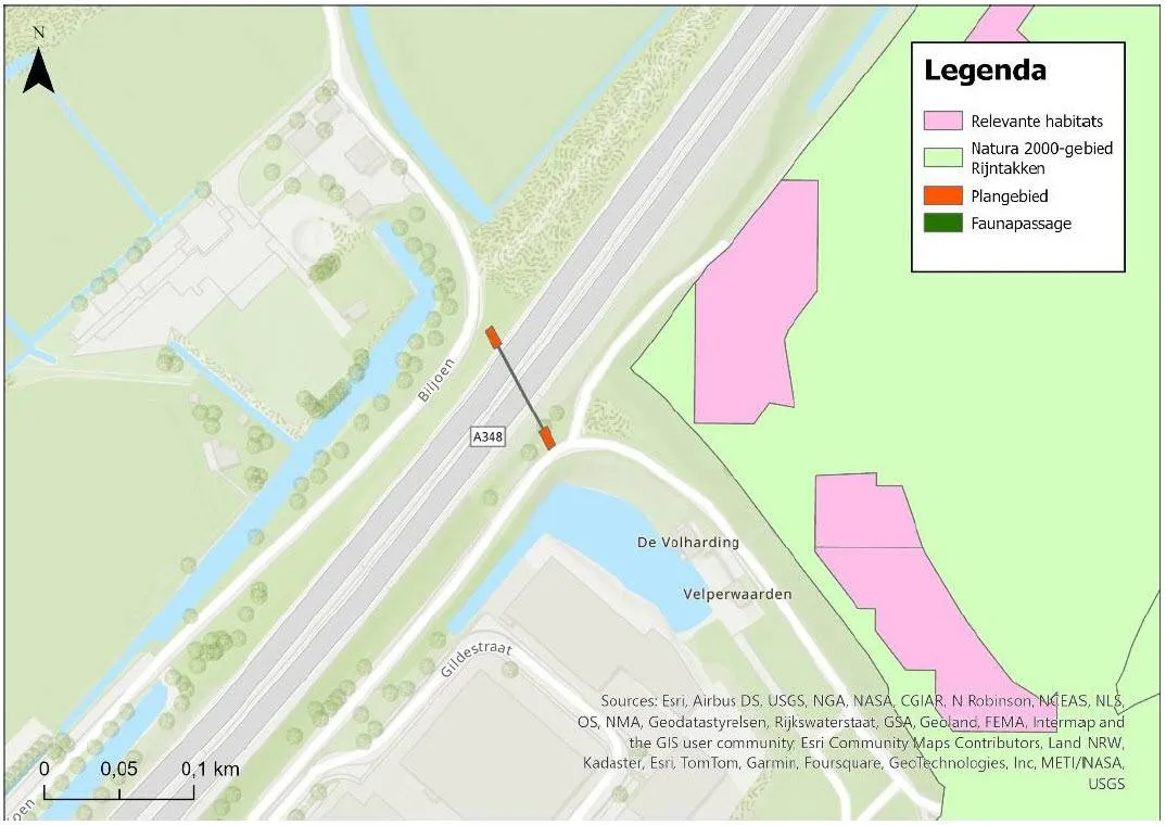 locatie faunapassage A348 RKP Provincie Gelderland