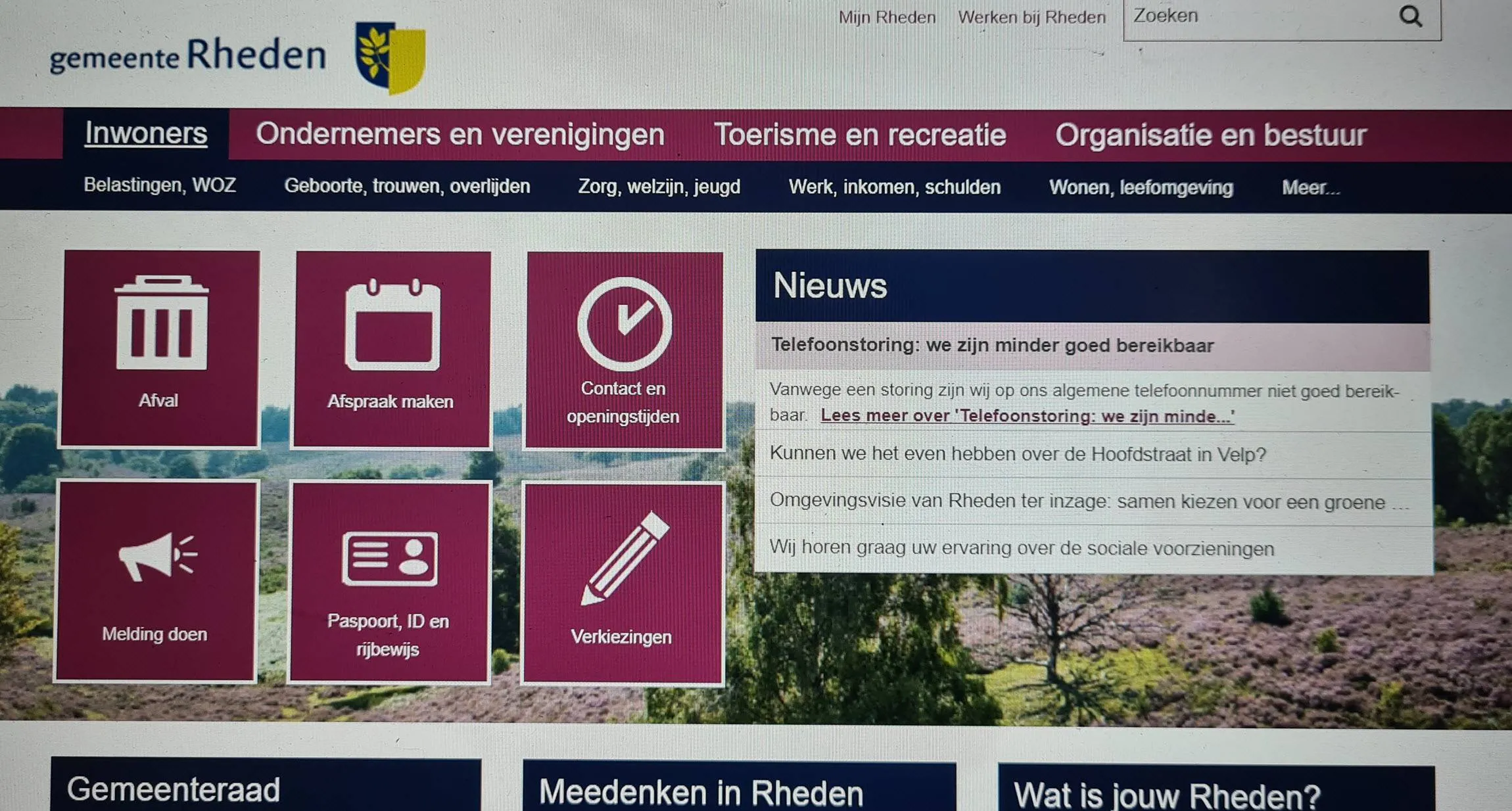 website gemeente Rheden