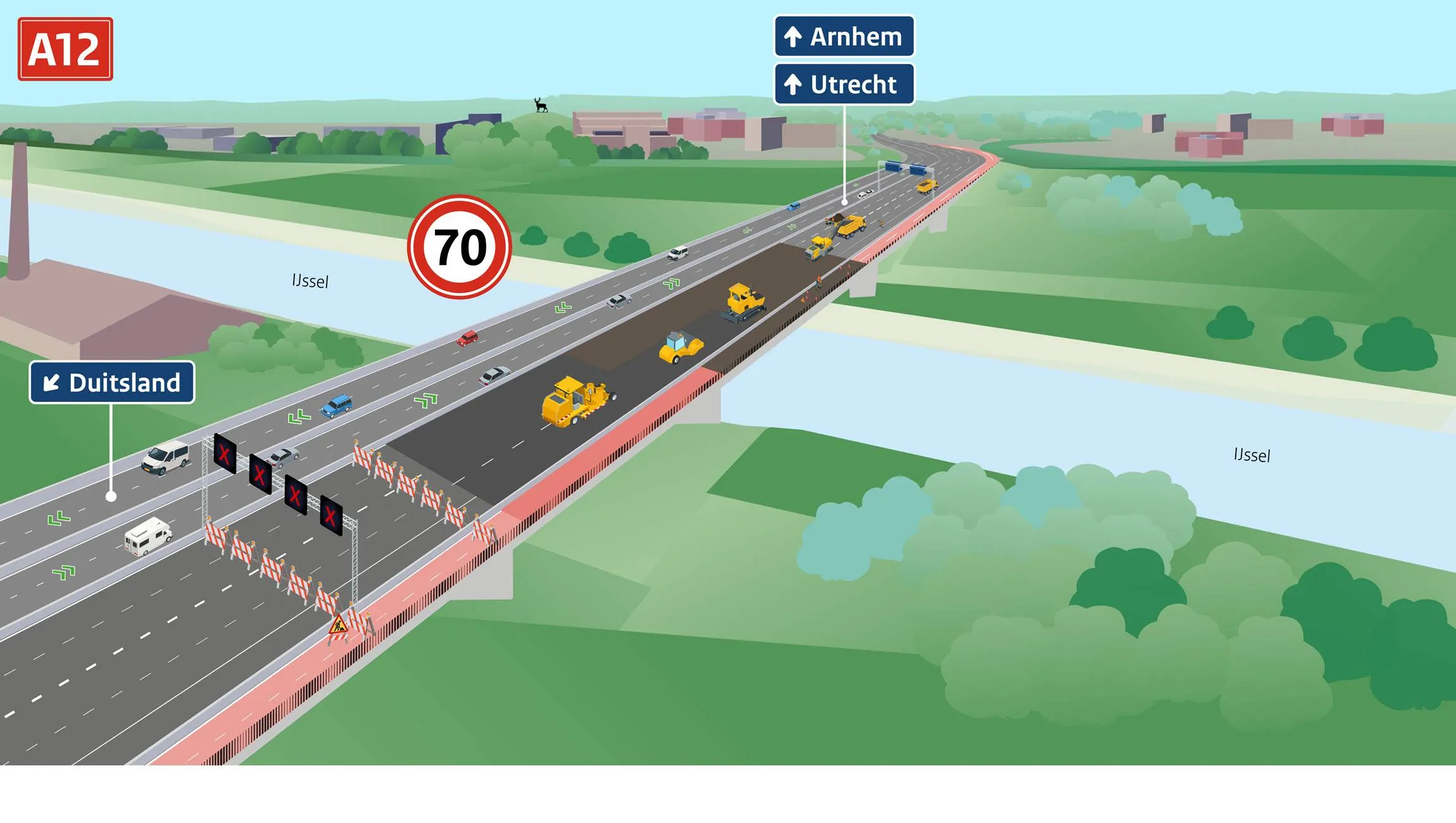 Infographic illustratie werkzaamheden betonnen IJsselbrug Rijkswaterstaat