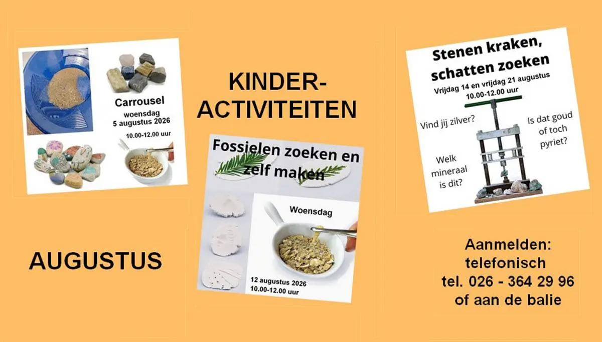 Poster kinderactiviteiten augustus - Gelders Geologisch Museum