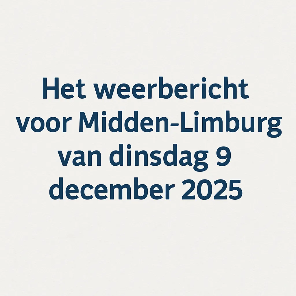 Het weerbericht voor 9 december