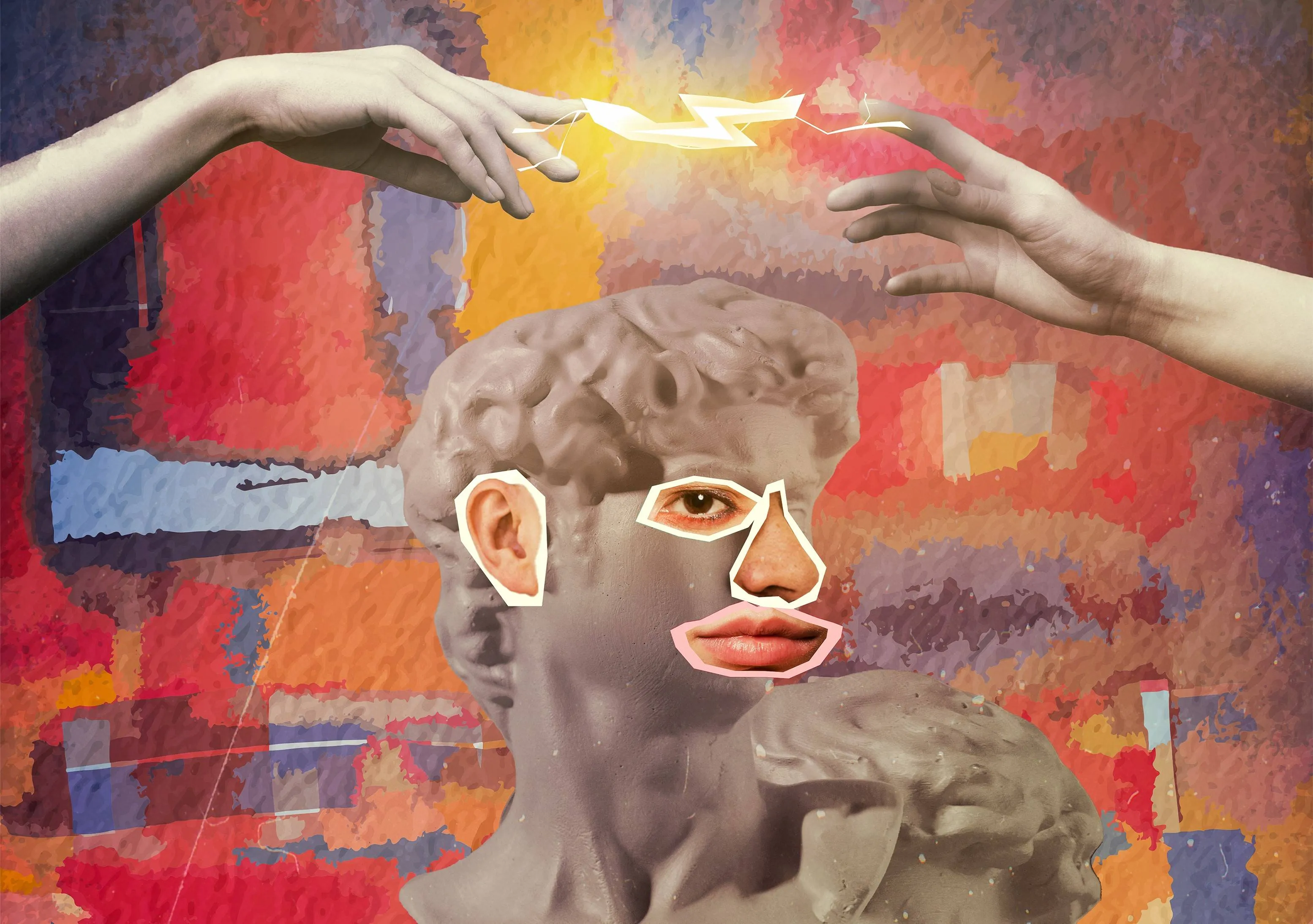 five-senses-collage-with-statue